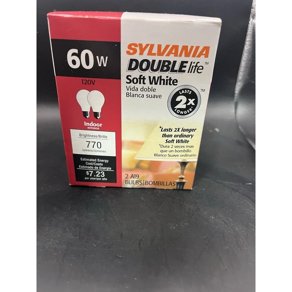 Sylvania double life 60w light bulb two pack  Made‎ in the USA